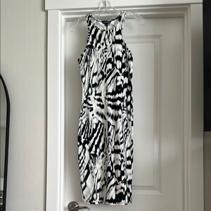 Express Black and White Patterned Mini Dress
